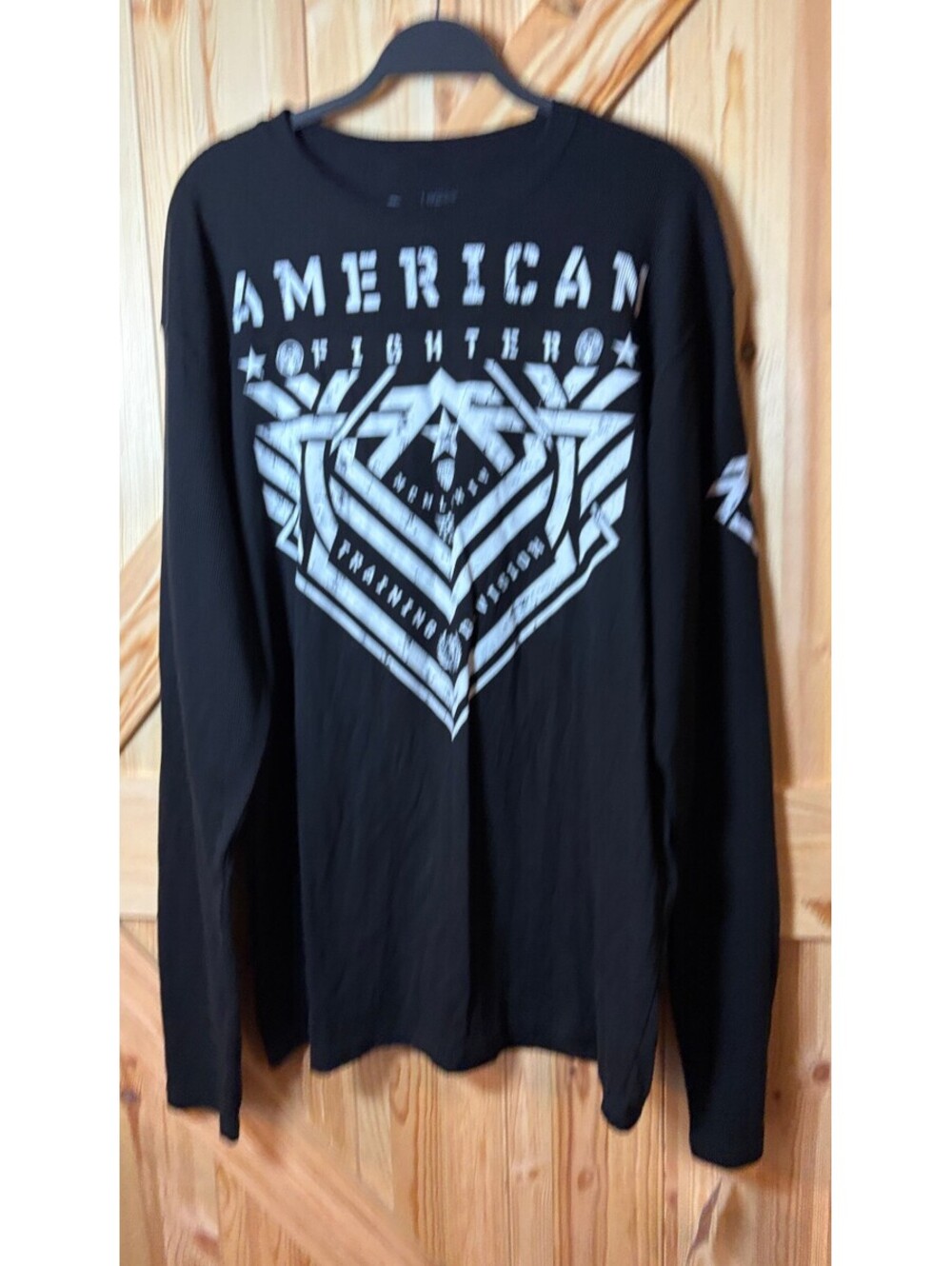 American Fighter Men's Black Long Sleeve Graphic T-Shirt Size 2XL